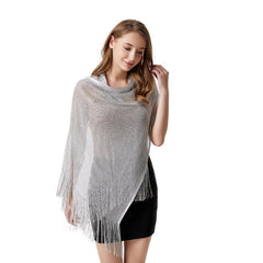 Hollow Out Shawl Tassel Scarf Thin Cape Summer Sunscreen Shawl