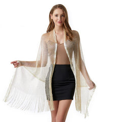 Hollow Out Shawl Tassel Scarf Thin Cape Summer Sunscreen Shawl