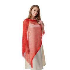 Hollow Out Shawl Tassel Scarf Thin Cape Summer Sunscreen Shawl