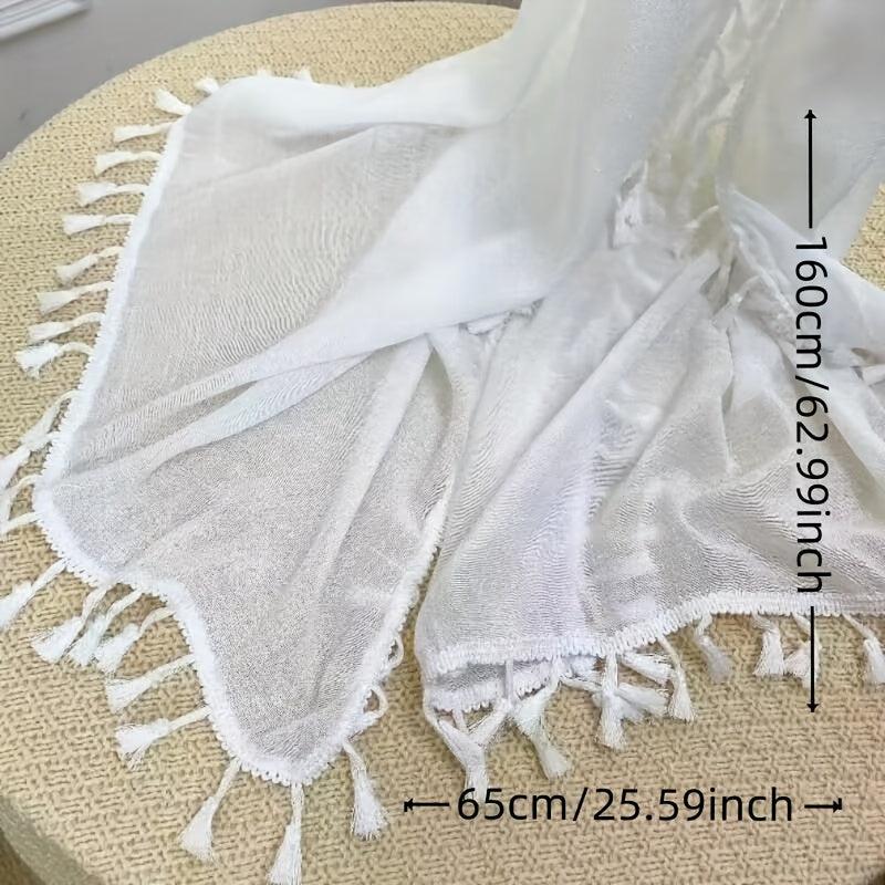Crinkle Tassel Scarf Thin Breathable Casual Windproof Wrap
