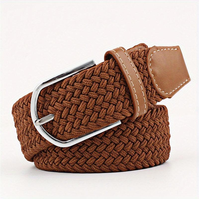 Stylish Casual Woven Elastic Belt No Need For Perforated Canvas Belt