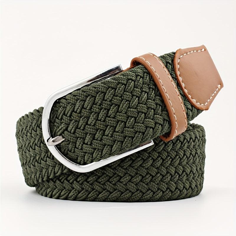 Stylish Casual Woven Elastic Belt No Need For Perforated Canvas Belt