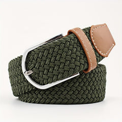 Stylish Casual Woven Elastic Belt No Need For Perforated Canvas Belt