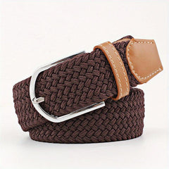 Stylish Casual Woven Elastic Belt No Need For Perforated Canvas Belt