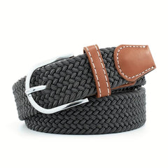 Stylish Casual Woven Elastic Belt No Need For Perforated Canvas Belt