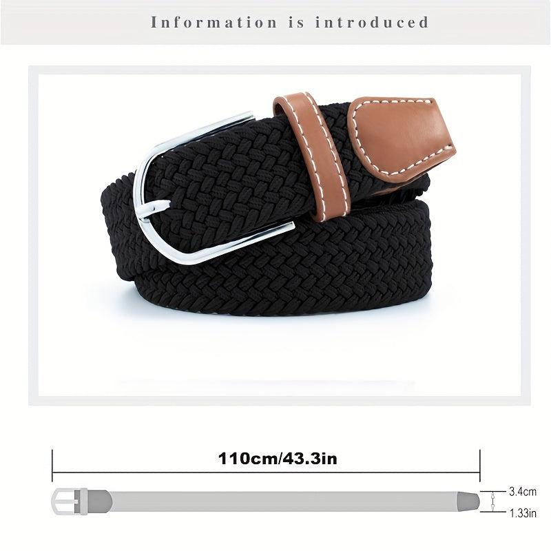 Stylish Casual Woven Elastic Belt No Need For Perforated Canvas Belt