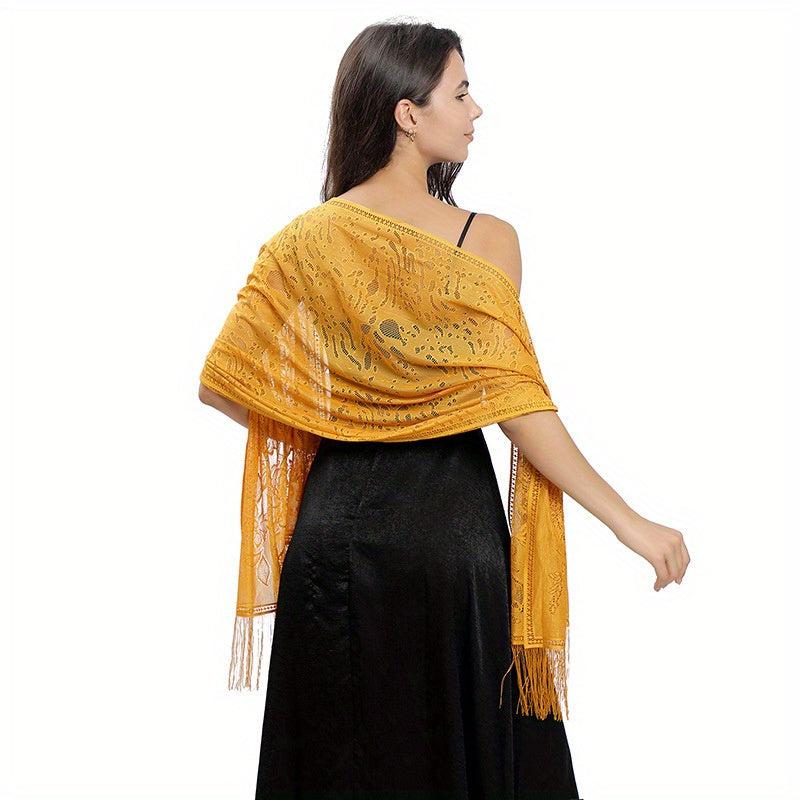 Solid Lace Fringed Shawl Thin Breathable Wrap