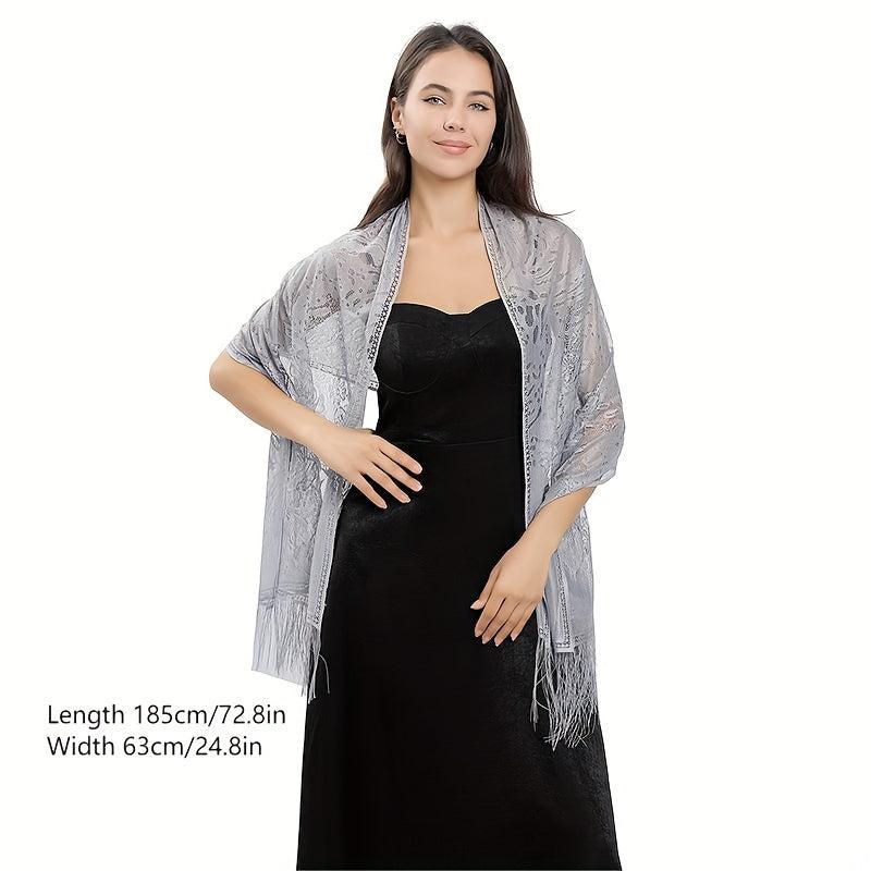 Solid Lace Fringed Shawl Thin Breathable Wrap