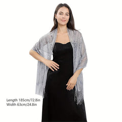 Solid Lace Fringed Shawl Thin Breathable Wrap