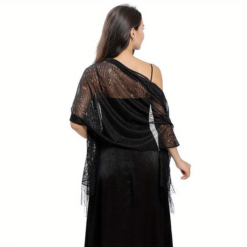 Solid Lace Fringed Shawl Thin Breathable Wrap