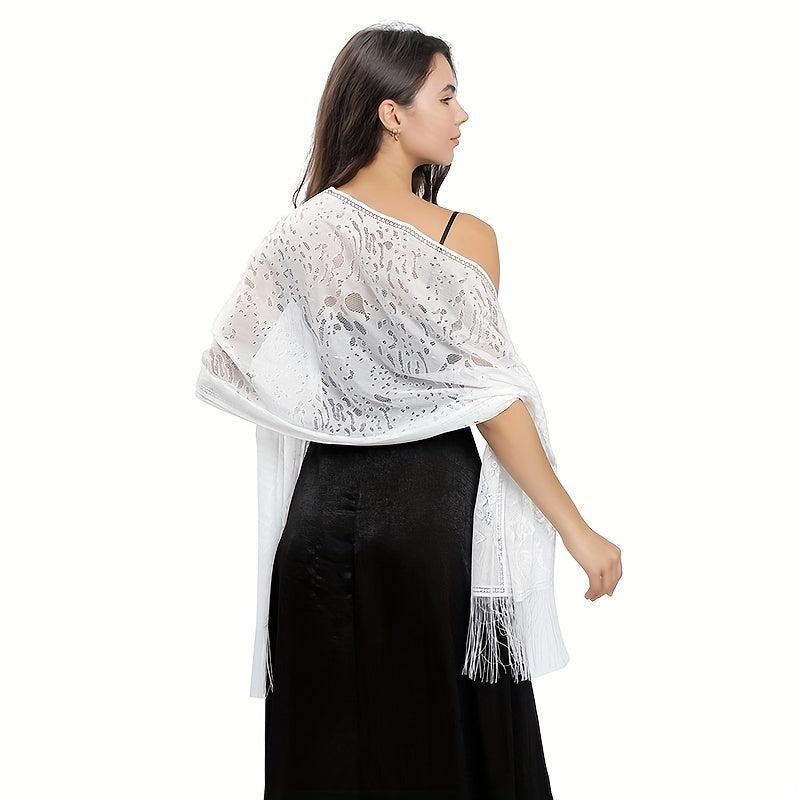Solid Lace Fringed Shawl Thin Breathable Wrap