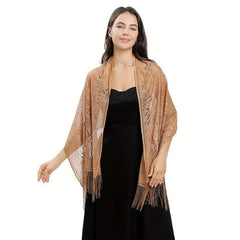 Solid Lace Fringed Shawl Thin Breathable Wrap