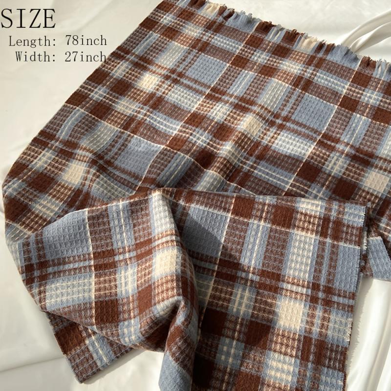 Winter Warm Plaid Scarf Classic Soft Large Blanket Scarf For Women
