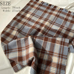 Winter Warm Plaid Scarf Classic Soft Large Blanket Scarf For Women