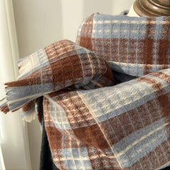 Winter Warm Plaid Scarf Classic Soft Large Blanket Scarf For Women
