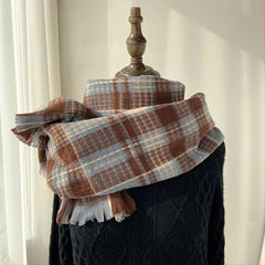 Winter Warm Plaid Scarf Classic Soft Large Blanket Scarf For Women