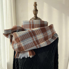 Winter Warm Plaid Scarf Classic Soft Large Blanket Scarf For Women