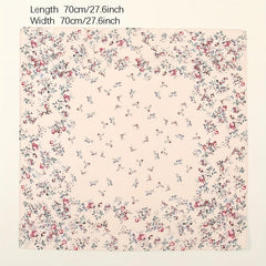 Satin Floral Print Bandana Scarf Neckerchief