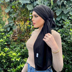 Vintage Gauze Hijab Shawl Windproof Head Wrap for Women