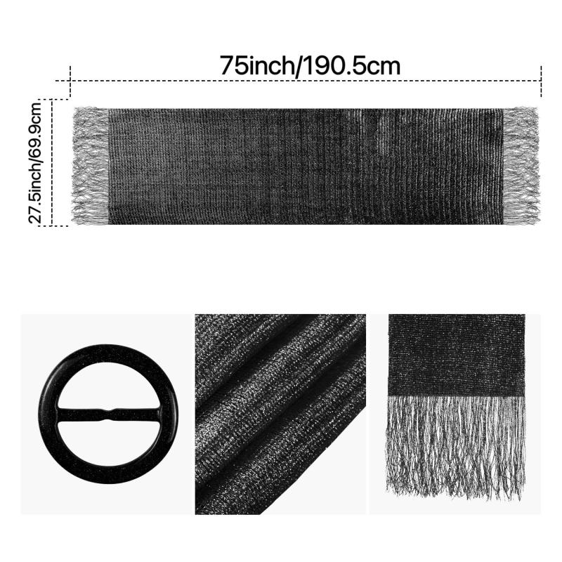 Sparkling Metallic Shawls & Wraps With Buckle for Evening Party Dresses
