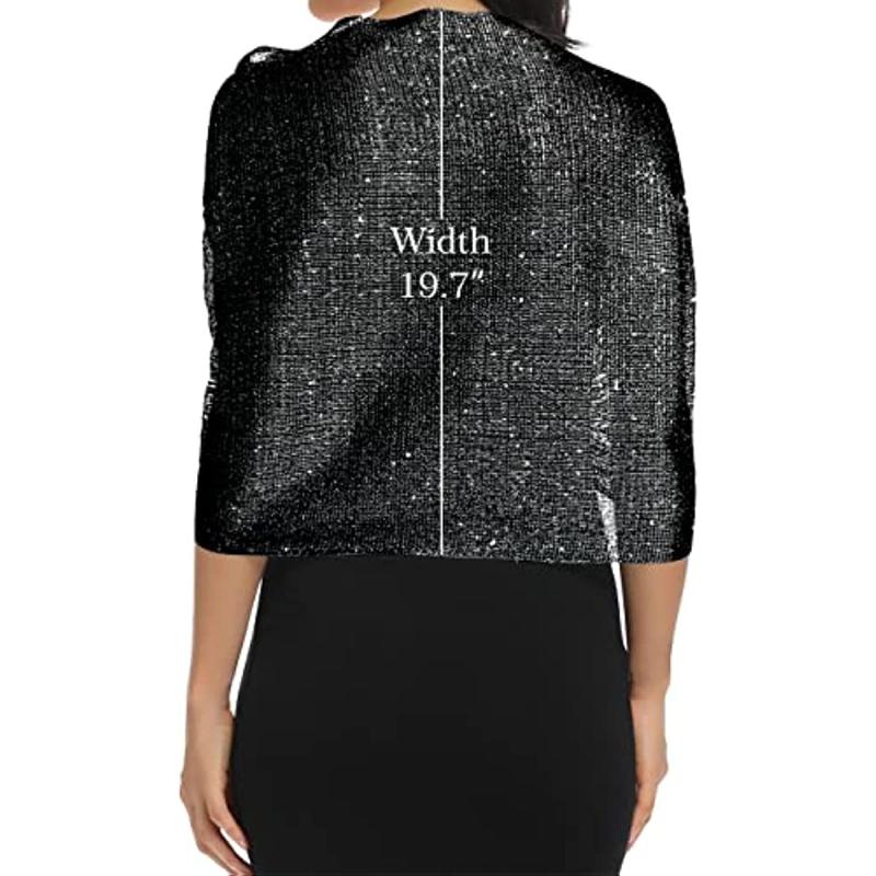 Sparkling Metallic Shawls & Wraps With Buckle for Evening Party Dresses