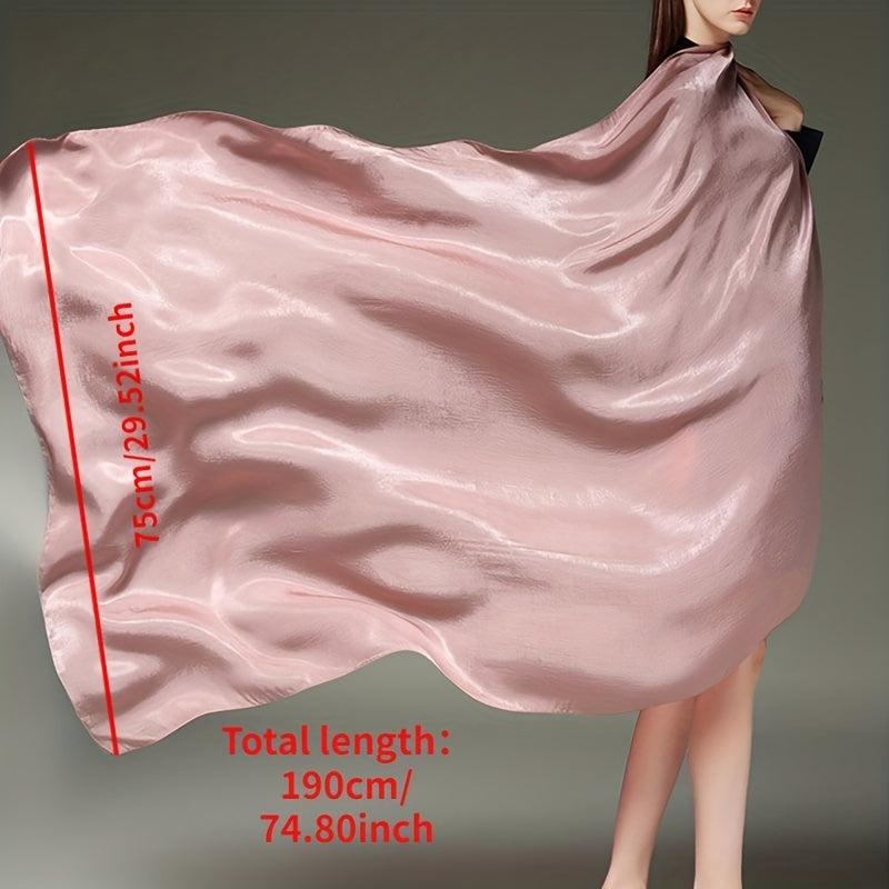 Solid Satin Scarf Hijab Breathable Shawl Casual Head Wrap
