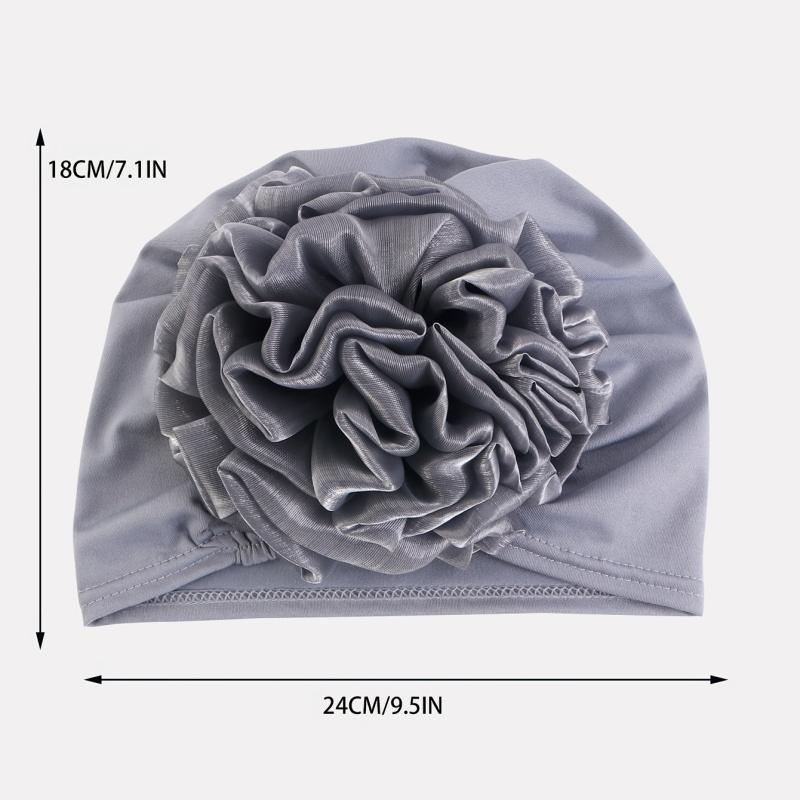 Solid Turban Head Wrap Head Scarf 3D Floral Chemo Cap Wrap Hair Bandana Cap