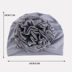 Solid Turban Head Wrap Head Scarf 3D Floral Chemo Cap Wrap Hair Bandana Cap