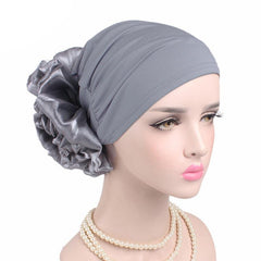 Solid Turban Head Wrap Head Scarf 3D Floral Chemo Cap Wrap Hair Bandana Cap