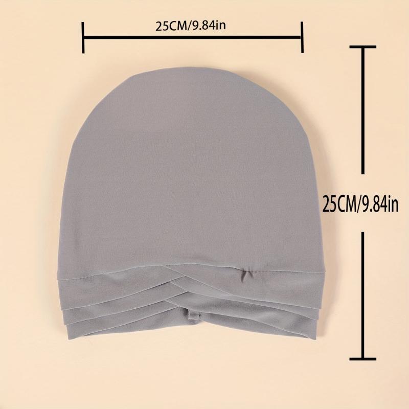 Three Layer Cross Turban Cap Solid Casual Head Wrap Bonnet