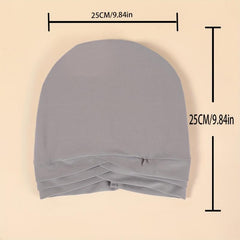 Three Layer Cross Turban Cap Solid Casual Head Wrap Bonnet