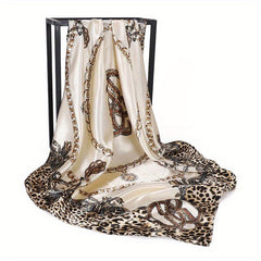 Leopard Chain Print Bandana Classic Satin Square Scarf