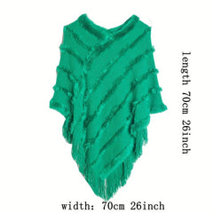 Vintage Tassel Warm Cape Classic Cloak Windproof Shawl