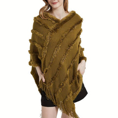 Vintage Tassel Warm Cape Classic Cloak Windproof Shawl