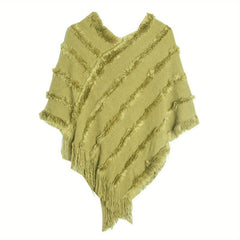 Vintage Tassel Warm Cape Classic Cloak Windproof Shawl