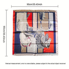 Large Square Scarf Silk Bandana Neckerchief Hair Accessories
