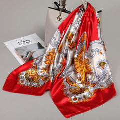 Large Square Scarf Silk Bandana Neckerchief Hair Accessories