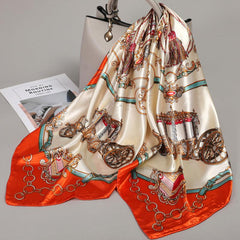 Large Square Scarf Silk Bandana Neckerchief Hair Accessories
