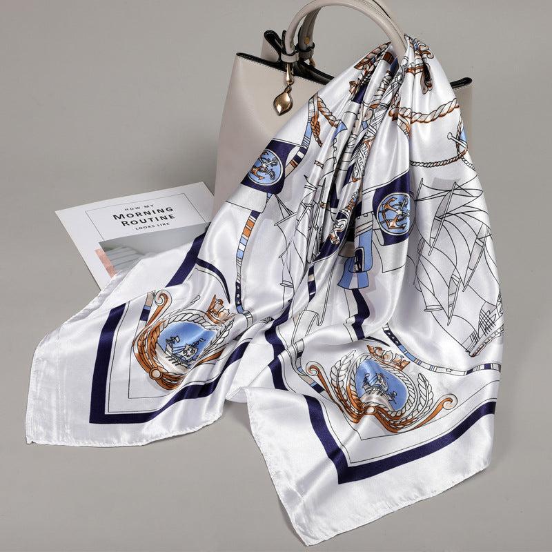 Large Square Scarf Silk Bandana Neckerchief Hair Accessories
