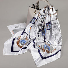 Large Square Scarf Silk Bandana Neckerchief Hair Accessories