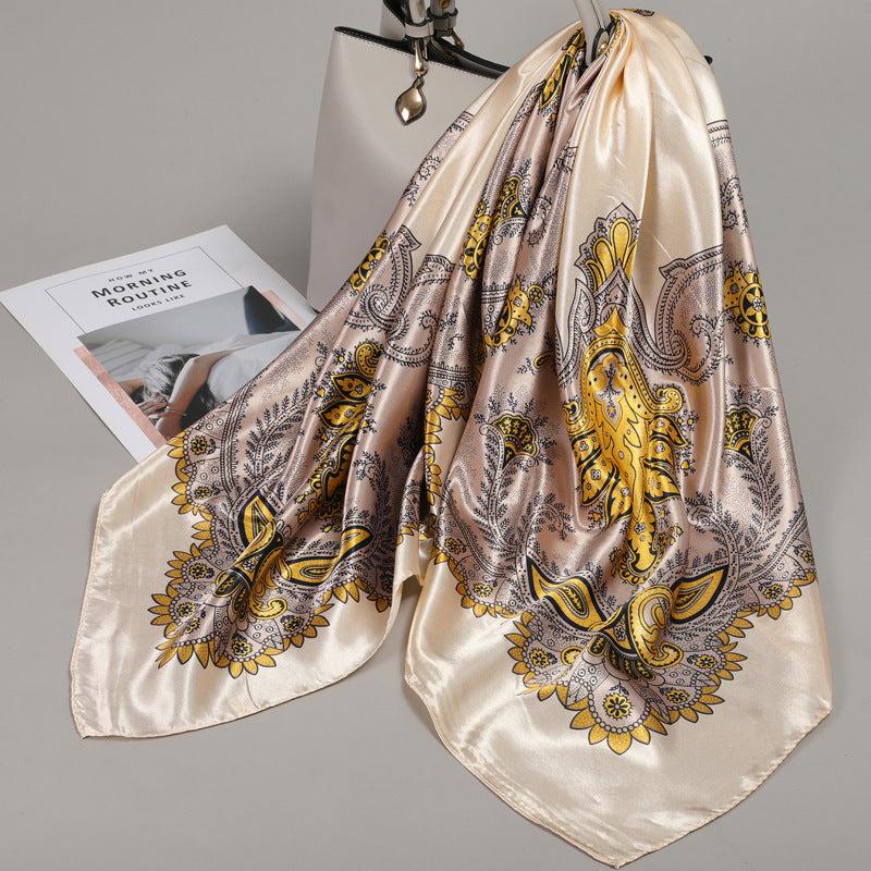 Large Square Scarf Silk Bandana Neckerchief Hair Accessories