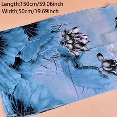 Lotus Tie Dye Print Chiffon Scarf Vintage Gradient Thin Shawl