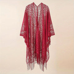 Solid Lace Cardigan Sunproof Shawl Casual Beach Cape