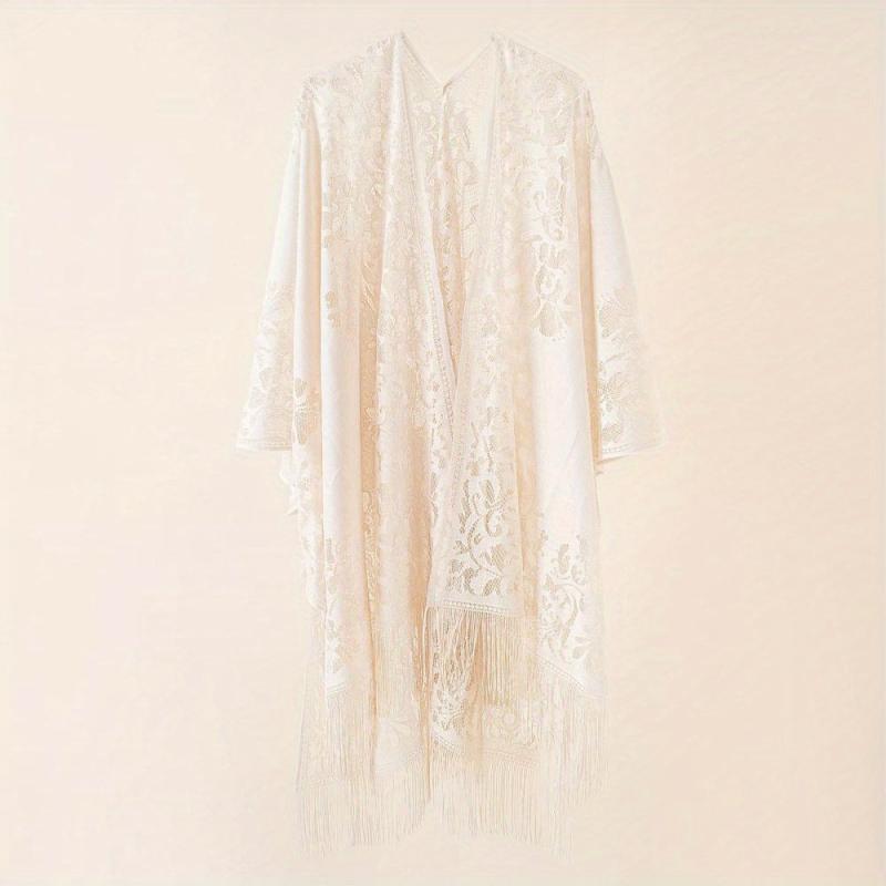 Solid Lace Cardigan Sunproof Shawl Casual Beach Cape