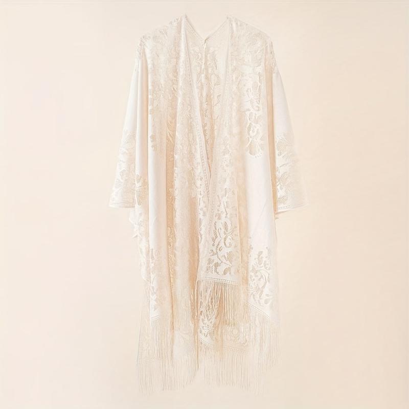 Solid Lace Cardigan Sunproof Shawl Casual Beach Cape