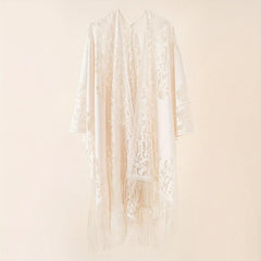 Solid Lace Cardigan Sunproof Shawl Casual Beach Cape