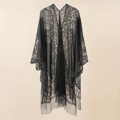 Solid Lace Cardigan Sunproof Shawl Casual Beach Cape