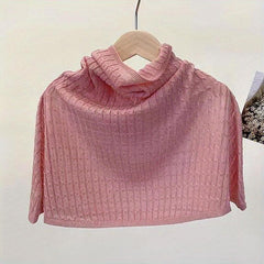 Ribbed Knitted Shawl Solid Thin Breathable Neck Gaiter Sunscreen Scarf