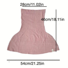 Ribbed Knitted Shawl Solid Thin Breathable Neck Gaiter Sunscreen Scarf