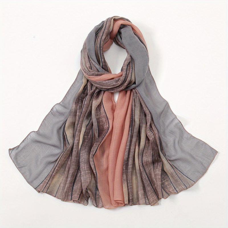 Vintage Gradient Scarf Casual Shawl Breathable Windproof Head Wrap